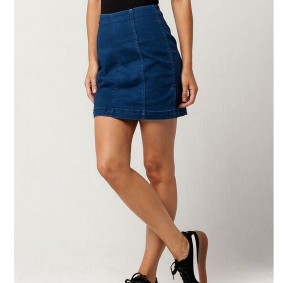 Free People Modern Femme Stretch Denim Mini Skirt - Picture 3 of 7